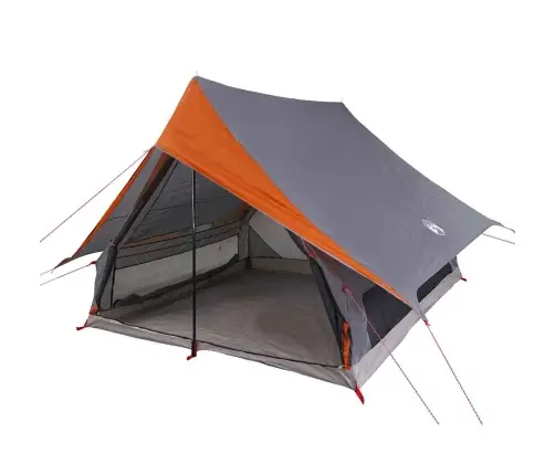 Kempinga Telts A Formas 5-Personām Pelēka Un Apelsīnu Ūdensizturīga Vidaxl