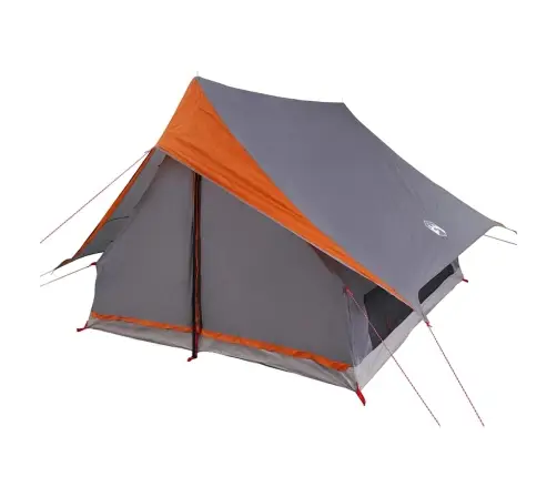 Kempinga Telts A Formas 5-Personām Pelēka Un Apelsīnu Ūdensizturīga Vidaxl