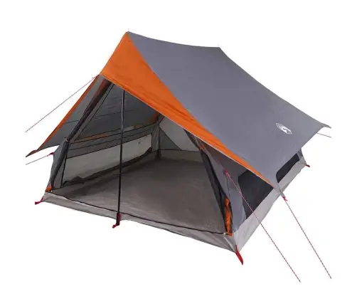 Ģimenes Telts A-Raam 7-Personām Pelēka Un Apelsīnu Ūdensizturīga Vidaxl
