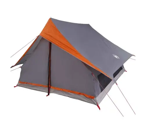 Ģimenes Telts A-Raam 7-Personām Pelēka Un Apelsīnu Ūdensizturīga Vidaxl