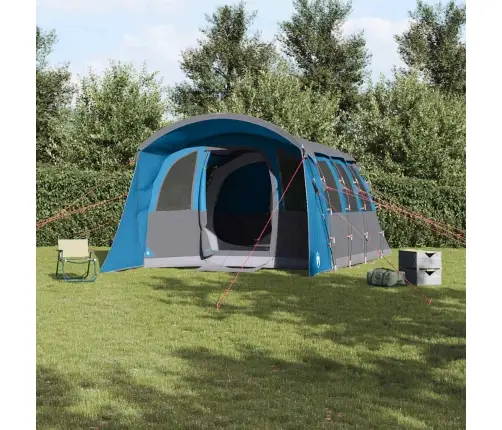 Ģimenes Telts Ar Logiem, Tunelis, Zila, 8 Personām, Ūdensizturīga Vidaxl