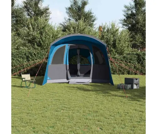 Ģimenes Telts Ar Logiem, Tunelis, Zila, 8 Personām, Ūdensizturīga Vidaxl