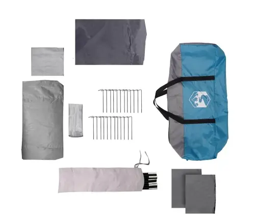 Ģimenes Telts Ar Logiem, Tunelis, Zila, 8 Personām, Ūdensizturīga Vidaxl