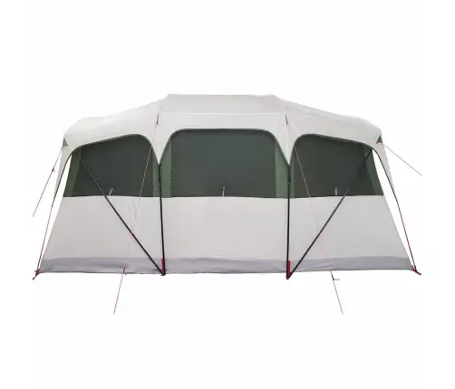 Ģimenes Telts Ar Logiem Kupolā Zaļā Krāsā 10 Personām Ūdensizturīga Vidaxl