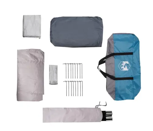 Ģimenes Telts Ar Logiem, Kupola Formas, Zila, 10 Cilvēku, Ūdensizturīga Vidaxl