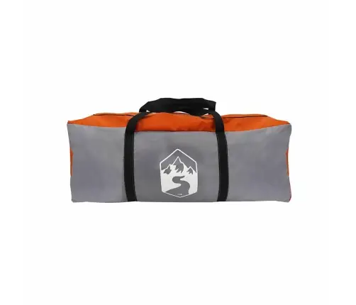 Ģimenes Telts Ar Logiem Kupolā Pelēkā Un Apelsīnu Krāsā, 10 Cilvēku Ūdensizturīga Vidaxl