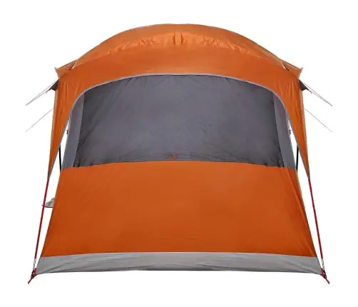 Ģimenes Telts Ar Logiem Kupolā Pelēkā Un Apelsīnu Krāsā, 10 Cilvēku Ūdensizturīga Vidaxl