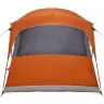Ģimenes Telts Ar Logiem Kupolā Pelēkā Un Apelsīnu Krāsā, 10 Cilvēku Ūdensizturīga Vidaxl