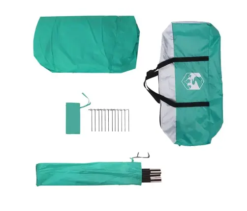 Kempinga Mosquito Tīkls Ar Durvīm Zaļš 4-Personu Ūdensizturīgs Vidaxl