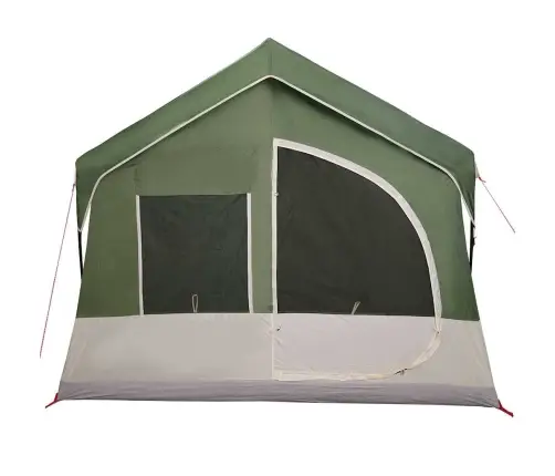 Kempinga Telts Ar Logiem Zaļā 10 Cilvēku Ūdensnecaurlaidīga Vidaxl