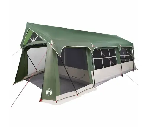 Kempinga Telts Ar Logiem Zaļā 10 Cilvēku Ūdensnecaurlaidīga Vidaxl