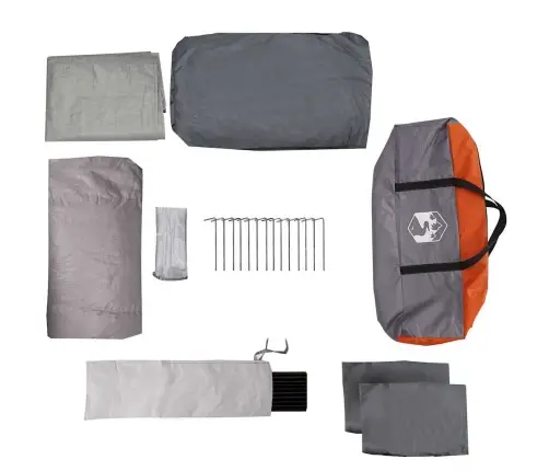 Palapinės Pilka Ir Oranžinė 622 X 295 X 238 Cm Poliesteris