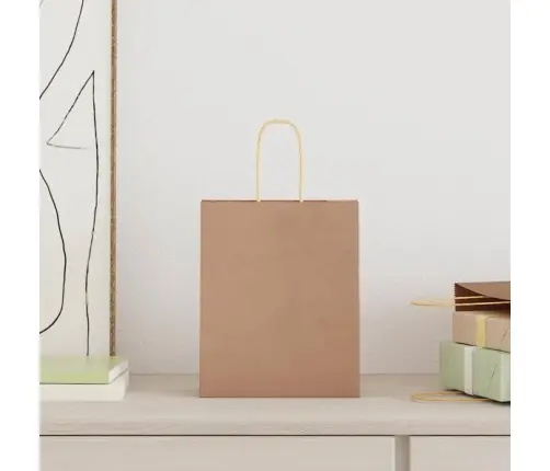 Paberkotid, 50 Tk, Käepidemetega, Pruun, 18X8X22 Cm