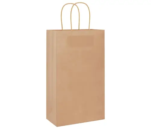 Papīra Maisiņi 50 Gab. Ar Rokturiem, Brūni, 21X11X36 Cm Vidaxl