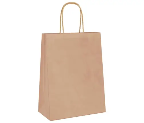 Popieriniai Maišeliai 250Vnt., Su Rankenomis, Rudos, 21X11X28Cm