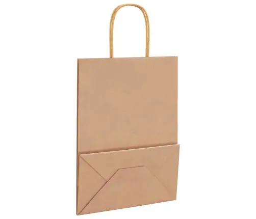Popieriniai Maišeliai 250Vnt., Su Rankenomis, Rudos, 21X11X28Cm