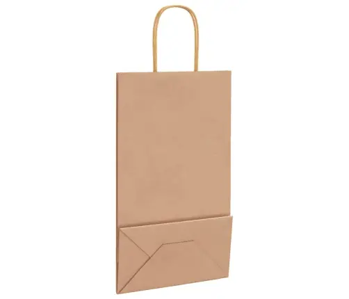 Popieriniai Maišeliai 250Vnt., Su Rankenomis, Rudos, 21X11X36Cm
