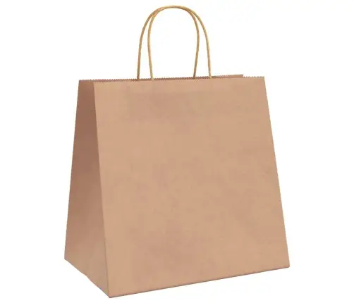 Popieriniai Maišeliai 250Vnt., Su Rankenomis, Rudos, 26X17X25Cm