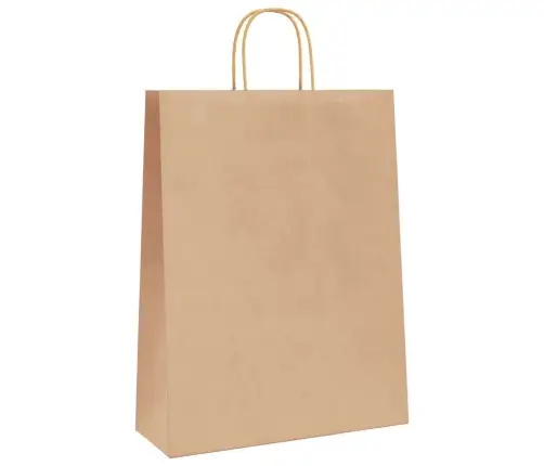 Popieriniai Maišeliai 250Vnt., Su Rankenomis, Rudos, 32X12X42Cm