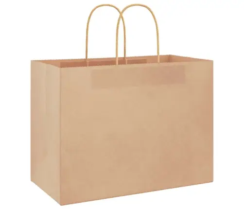 Papīra Maisiņi 250 Gab. Ar Rokturiem, Brūni, 32X17X25 Cm Vidaxl
