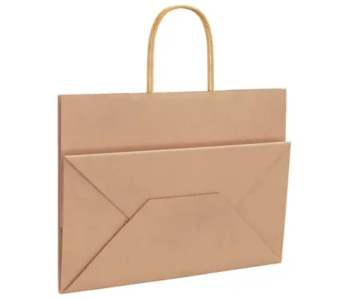 Papīra Maisiņi 250 Gab. Ar Rokturiem, Brūni, 32X17X25 Cm Vidaxl