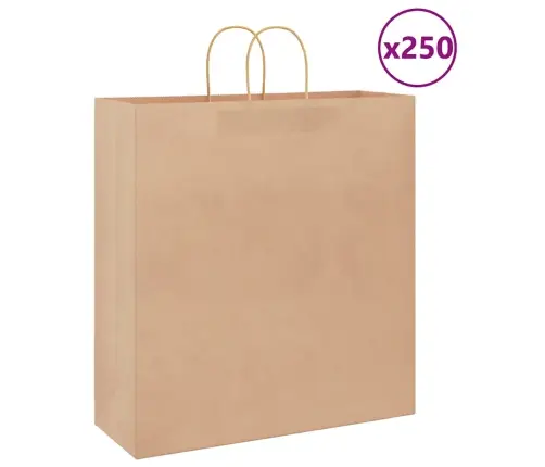 Paberkotid, 250 Tk, Käepidemetega, Pruun, 45X17X48 Cm