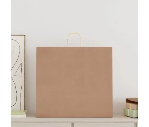 Papīra Maisiņi 250 Gab. Ar Rokturiem, Brūni, 54X15X49 Cm Vidaxl