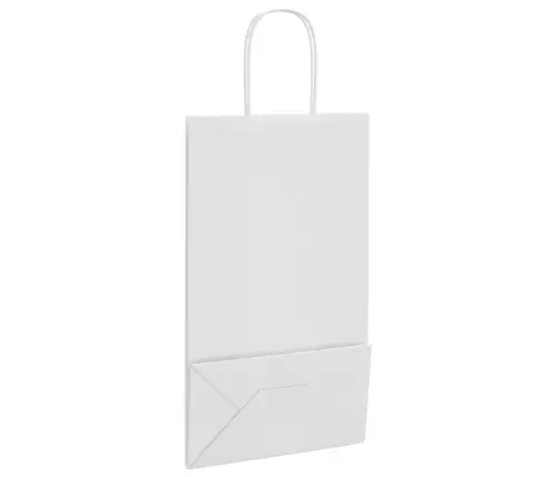 Papīra Maisiņi 50 Gab. Ar Rokturiem, Balti, 21X11X36 Cm Vidaxl