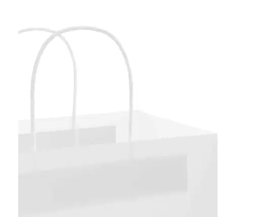 Papīra Maisiņi 50 Gab. Ar Rokturiem, Balti, 21X11X36 Cm Vidaxl