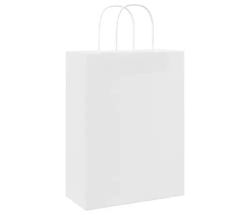 Paberkotid, 50 Tk, Käepidemetega, Valge, 26X12X35 Cm