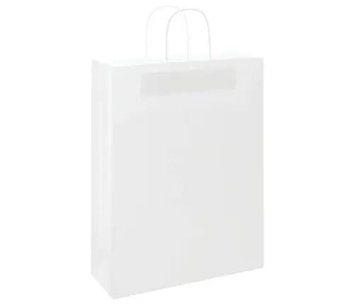 Paberkotid, 50 Tk, Käepidemetega, Valge, 32X12X42 Cm