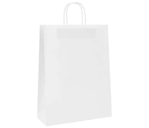 Paberkotid, 50 Tk, Käepidemetega, Valge, 32X12X42 Cm