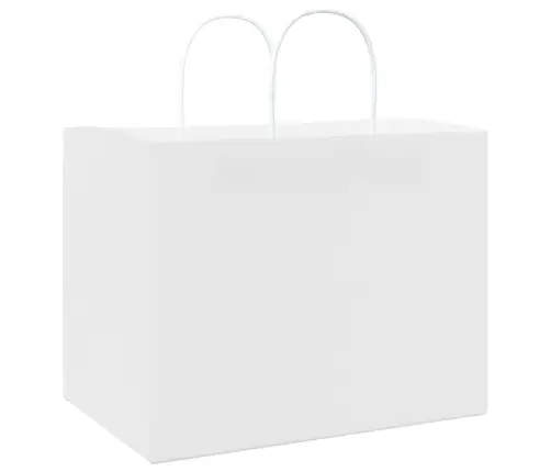 Papīra Maisiņi 50 Gab. Ar Rokturiem, Balti, 32X22X24 Cm Vidaxl