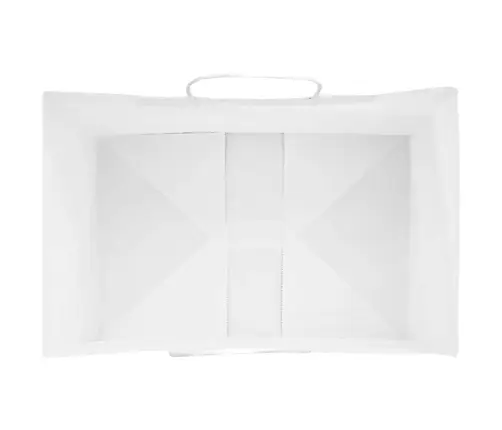 Papīra Maisiņi 50 Gab. Ar Rokturiem, Balti, 32X22X24 Cm Vidaxl