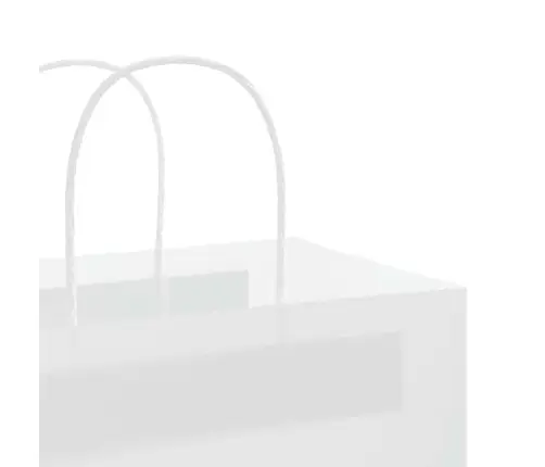 Papīra Maisiņi 50 Gab. Ar Rokturiem, Balti, 32X22X24 Cm Vidaxl