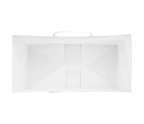 Papīra Maisiņi 250 Gab. Ar Rokturiem, Balti, 21X11X36 Cm Vidaxl