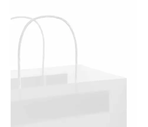 Papīra Maisiņi 250 Gab. Ar Rokturiem, Balti, 21X11X36 Cm Vidaxl