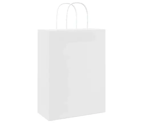 Papīra Maisiņi 250 Gab. Ar Rokturiem, Balti, 26X12X35 Cm Vidaxl