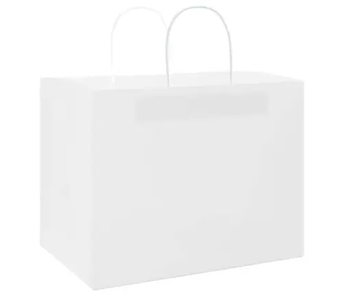 Papīra Maisiņi 250 Gab. Ar Rokturiem, Balti, 32X22X24 Cm Vidaxl