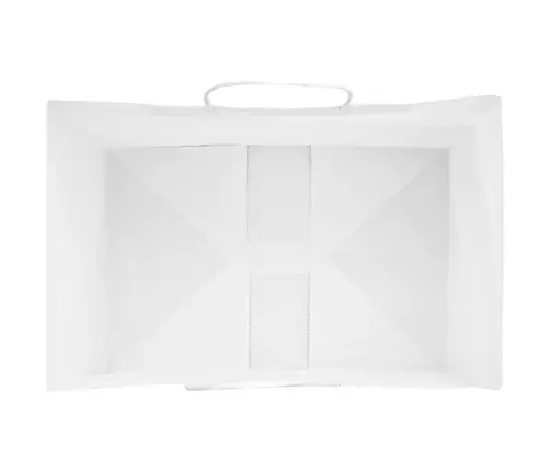 Papīra Maisiņi 250 Gab. Ar Rokturiem, Balti, 32X22X24 Cm Vidaxl