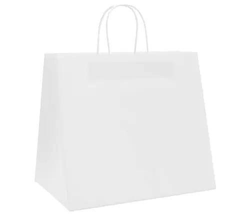 Papīra Maisiņi 250 Gab. Ar Rokturiem, Balti, 32X22X28 Cm Vidaxl