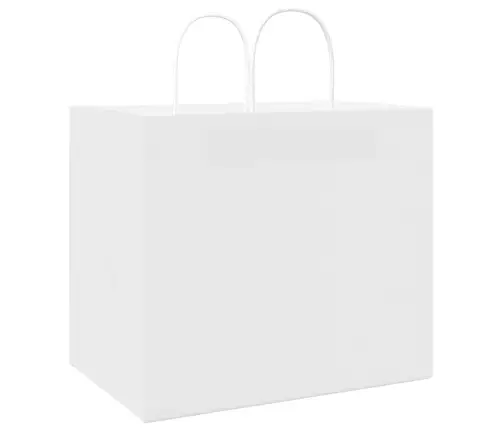 Papīra Maisiņi 250 Gab. Ar Rokturiem, Balti, 32X22X28 Cm Vidaxl