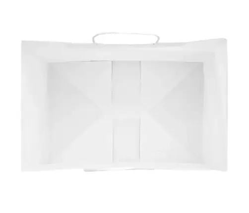 Papīra Maisiņi 250 Gab. Ar Rokturiem, Balti, 32X22X28 Cm Vidaxl