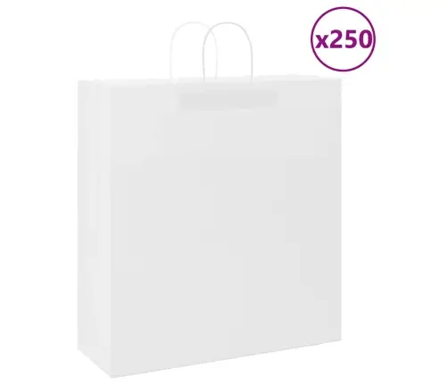 Paberkotid, 250 Tk, Käepidemetega, Valge, 45X17X48 Cm