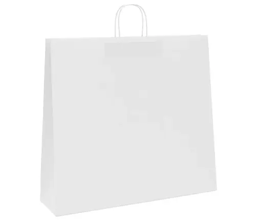 Popieriniai Maišeliai 250Vnt. Su Rankenomis, Baltas, 54X15X49Cm