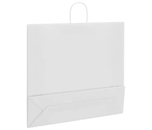 Popieriniai Maišeliai 250Vnt. Su Rankenomis, Baltas, 54X15X49Cm