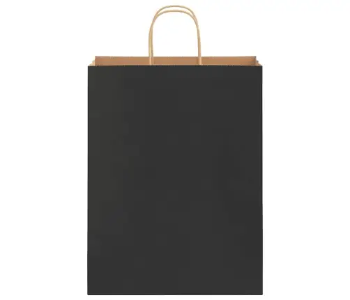 Papīra Maisiņi 250 Gab. Ar Rokturiem, Melni, 32X12X42 Cm Vidaxl