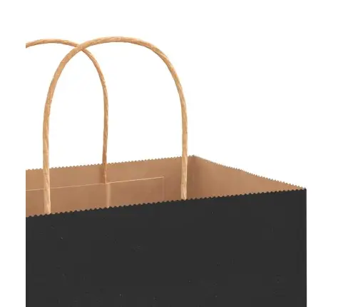 Papīra Maisiņi 250 Gab. Ar Rokturiem, Melni, 32X12X42 Cm Vidaxl