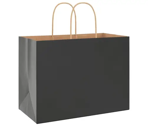 Paberkotid, 250 Tk, Käepidemetega, Must, 32X17X25 Cm