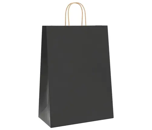 Papīra Maisiņi 250 Gab. Ar Rokturiem, Melni, 32X17X44 Cm Vidaxl